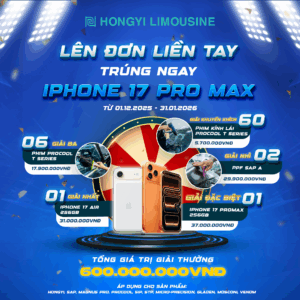 HONGYI tri ân khách hàng – Lên đơn liền tay, Trúng ngay IPHONE 17 PRO MAX!